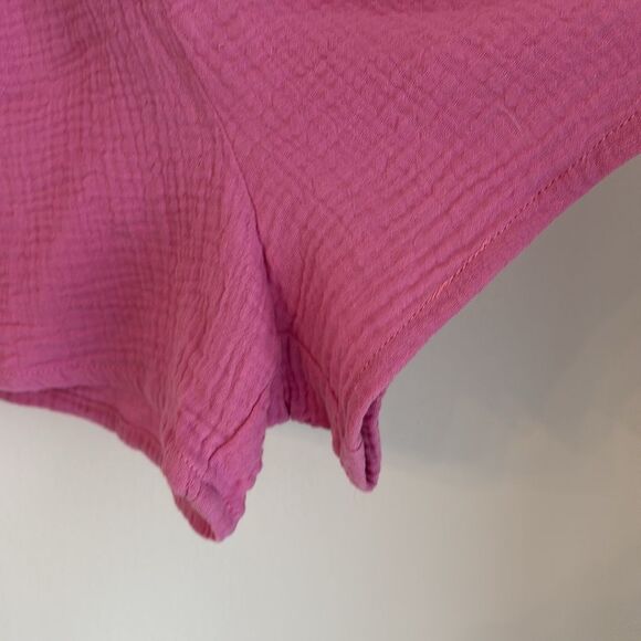 Marine Layer Women Corinne Double Cloth Pink Smocked Waist Shorts large EUC - Picture 7 of 12